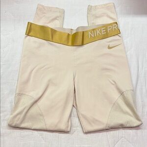 Nike Gold and Cream Track Pants with Luxe Waistband